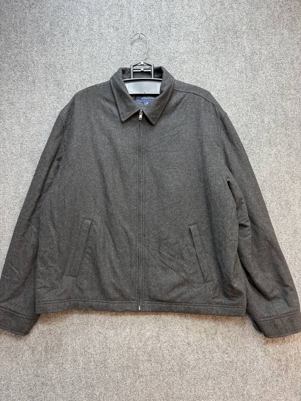 Structure Mens XL Gray Full Zip Jacket Lightweight Casual Coat Zip Front
